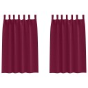  Gardiner med gardiner 2 pcs Vinrød 175x140cm Polyester