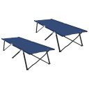 Sammenleggbar camping seng 2 pcs Blå 206 x 76 x 74 cm
