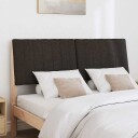  Polstret sengegavl Svart 140 cm Massiv furu