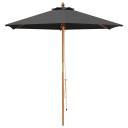 vidaXL Hageparasol Ø 240 x 237 cm Solid Eucalyptus Tre Antrasitt