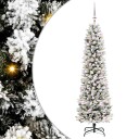  Kunstig juletre Grønn og hvit 180 cm PVC og Metall og Plast