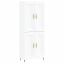  Highboard hvit 69,5x34x180 cm konstruert tre