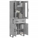 vidaXL Highboard betong grå 69,5x34x180 cm konstruert tre 8720845479794