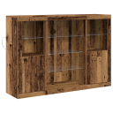  Sideboard med LED lamper Gamle tre 143 x 37 x 100 cm Ingeniørtre