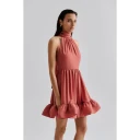 Fern Halterneck Ruffled Mini Dress