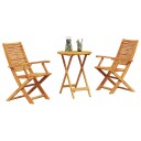 vidaXL Sammenleggbart Bistrosett 3 pcs Brun Solid akasietre