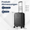 Utvidbar 20"" lett PC Hardshell koffert – svart