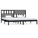 vidaXL Sengeramme svart heltre furu 200x200 cm