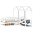  Sett med dagseng og benk med tak hvit 80x200 cm heltre furu 8721102671951