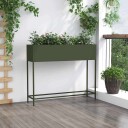  Hevet Hagebed 100x26x82 cm Olivengrønn Stål