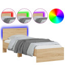  Sengeramme med hodegavl og LED-lys sonoma eik 90x190 cm 8721012241862