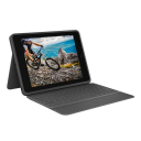 Logitech Rugged Folio - keyboard and folio case - French - Tastatur & Foliosett - Fransk - Svart