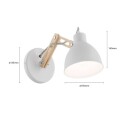 Euluna Vegglampe Skansen, justerbar trearm, hvit