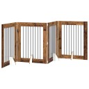 Vidaxl Foldbar Hundegitter Med Stativer 4 Stk. Gammelt Tre 321 cm