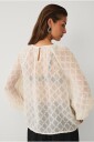 Ellos Collection   Bluse med frynsedetaljer   Hvit
