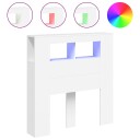  Sengegavl med LED hvit 100x18,5x103,5 cm konstruert tre 8721012259140