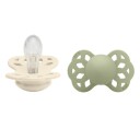 BIBS Pacifier Infinity Symmetrical Silicone Ivory/Sage Size 1 2pc