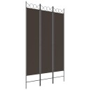 vidaXL Romdeler 3 paneler brun 120x200 cm stoff