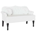  Chesterfield Benk med pute Hvit 120,5 x 65 x 75 cm Kunstlær