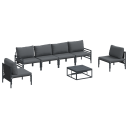  Hagesofa Set 7 pcs Antrasittgrå Stål