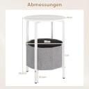 Rundt sidebord med avtakbar filtkurv og oppbevaring