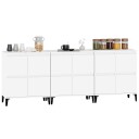 vidaXL Skjenker 3 stk hvit 60x35x70 cm konstruert tre