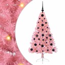  Kunstig Forhåndsopplyst Juletre med 150 LED Rosa 120 cm PVC