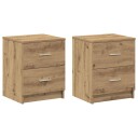 vidaXL Nattbord 2 stk med 2 skuffer artisan eik 40x36x50 cm