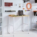  Arbeidsbenk lysebrun 100x60x 71,5-98  cm heltre eik rektangulær