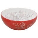 vidaXL Benkeservant hvit og rød rund Φ41x14 cm keramikk