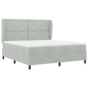  Box Spring Seng med Madrass Lysegrå 180x200 cm Fløyel