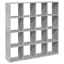 Bokhylle betonggrå 137,5x29x137,5 cm konstruert tre