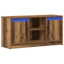  TV skap med LED  stripelys Brun 100 x 34 x 50 cm Konstruert tre