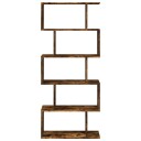 Romdeler bokhylle 5 lag røkt eik 70x24x161 cm konstruert tre