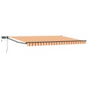 vidaXL Manuell utvidbar markise med LED lamper Flerfarget 5 x 3 m