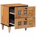  Nattbordskap 2 pcs Naturlig 40 x 33 x 46 cm Massiv mango tre
