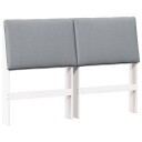  Polstret sengegavl Lysegrå 150 cm Massiv furu
