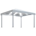 vidaXL Paviljong med LED-strenglys 400x300 cm krem aluminium