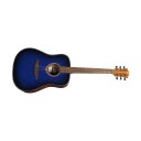 Lag Guitars Lag T-Blue Tramontane Dreadnought Blue Burst