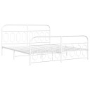  Sengeramme i metall med hode- og fotgavl hvit 193x203 cm 8721102646607