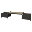 Cane line Sticks planter benk inkl. 2 plantekasser Teak/lava grey