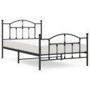 vidaXL Sengeramme i metall med hode- og fotgavl svart 107x203 cm