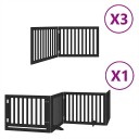 Vidaxl Hundeport Sammenleggbar 10 Paneler Svart 800 cm Poppeltre