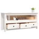 vidaXL TV-benk hvit 114x35x52 cm heltre furu