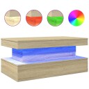  Salongbord med LED-lys sonoma eik 90x50x40 cm 8721012466180
