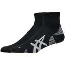 Asics 2 Pack Cushioned Run Quarter Sock   Black   S