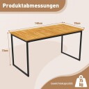 Utendørs spisebord i akasietre for 6 personer – Paraplyhull