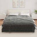  Faux kaninullteppe 4 pcs Mørkegrå 220 x 240 cm Polyester