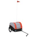 vidaXL Sykkelvogn svart og oransje 30 kg jern