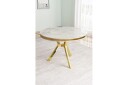 Rivor Spisebord 90 cm Rund - Hvit Marmor/Gull